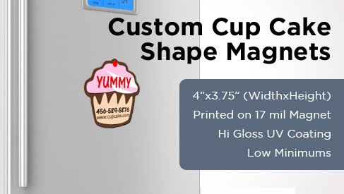 Cup Cake Shape Magnet - 4"x3.75"