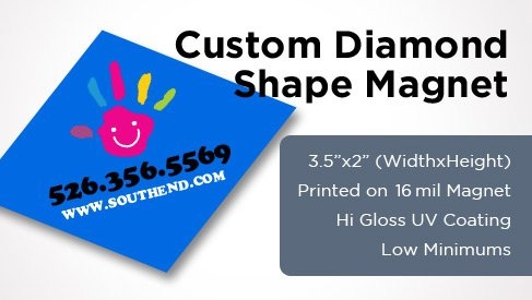Diamond Shape Magnet - 3.5"x2"