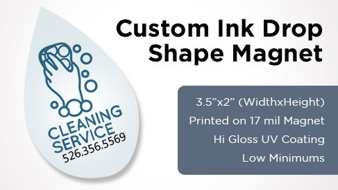 Ink Drop Shape Magnet - 3.5"x2"