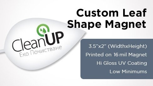 Leaf Shape Magnet - 3.5"x2"