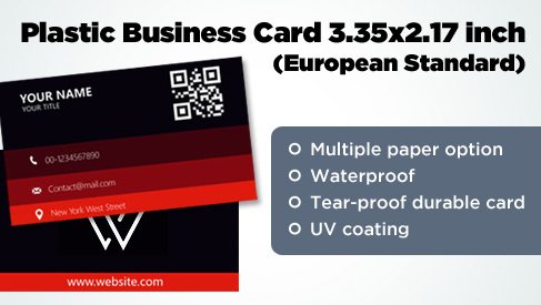 Plastic Business Card 3.35x2.17 inch (European Standard)