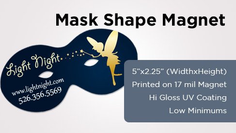 Mask Shape Magnet - 5"x2.25"