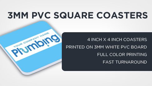 3mm PVC Square Coasters (4 inch)