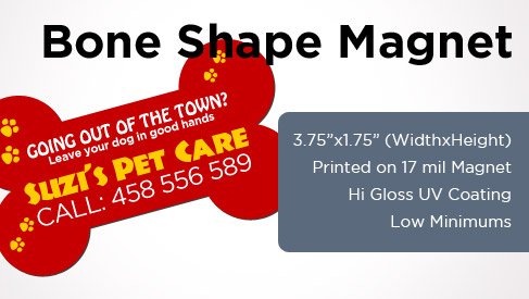 Bone Shape Magnet - 3.75"x1.75"