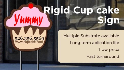 Rigid Cupcake Sign 