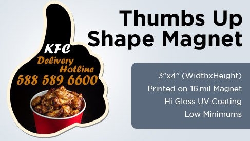 Thumbs Up Shape Magnet - 3"x4"