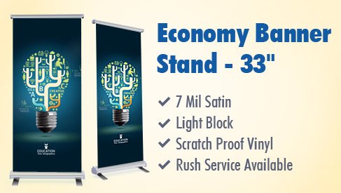Double Sided Retractable Banner Stand 33"