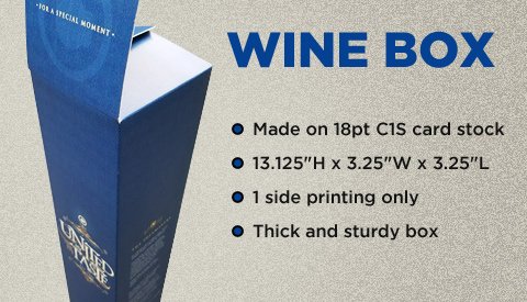 Wine Box- 3.25"W x 13.125"H x 3.25"H