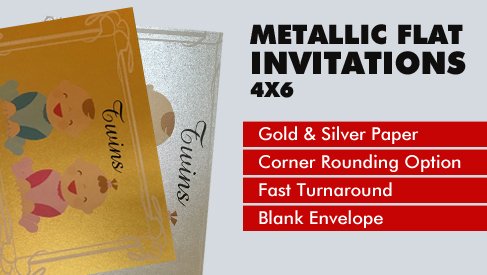 Metallic Paper Flat Card - 4x6