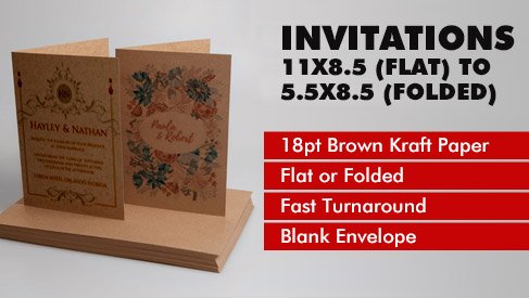 Kraft Paper Folded Card - 11x8.5 (Flat) to 5.5x8.5 (Folded)