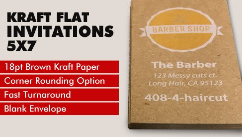 Kraft Paper Flat Card - 5x7