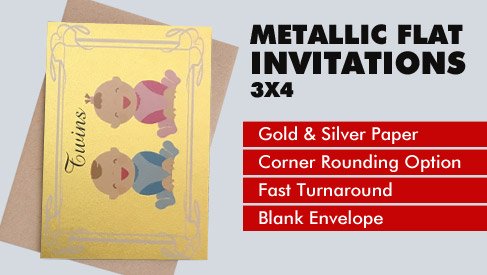 Metallic Paper Flat Card - 3x4