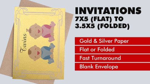 Metallic Paper Folded Card - 7x5 (Flat) to 3.5x5 (Folded)