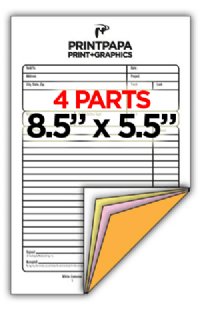 4 Part Carbonless Form - Half Page