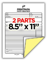 2 Part Carbonless Form (8.5x11) Printing, Bay Area, San Jose ...