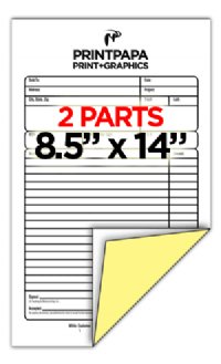 2 Part Carbonless Form (8.5x14) Printing Services, Bay Area, San Jose ...