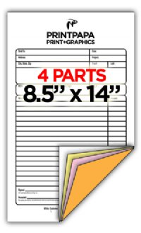 4 Part Carbonless Form - Legal