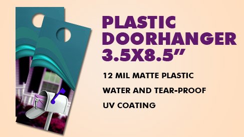 Plastic Doorhanger 3.5x8.5 inch 