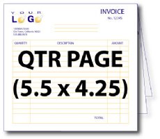 3 Part Carbonless Form - Qtr. Page