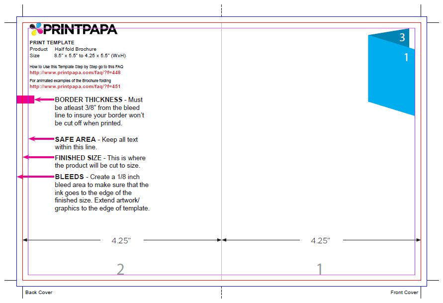 half fold brochure size