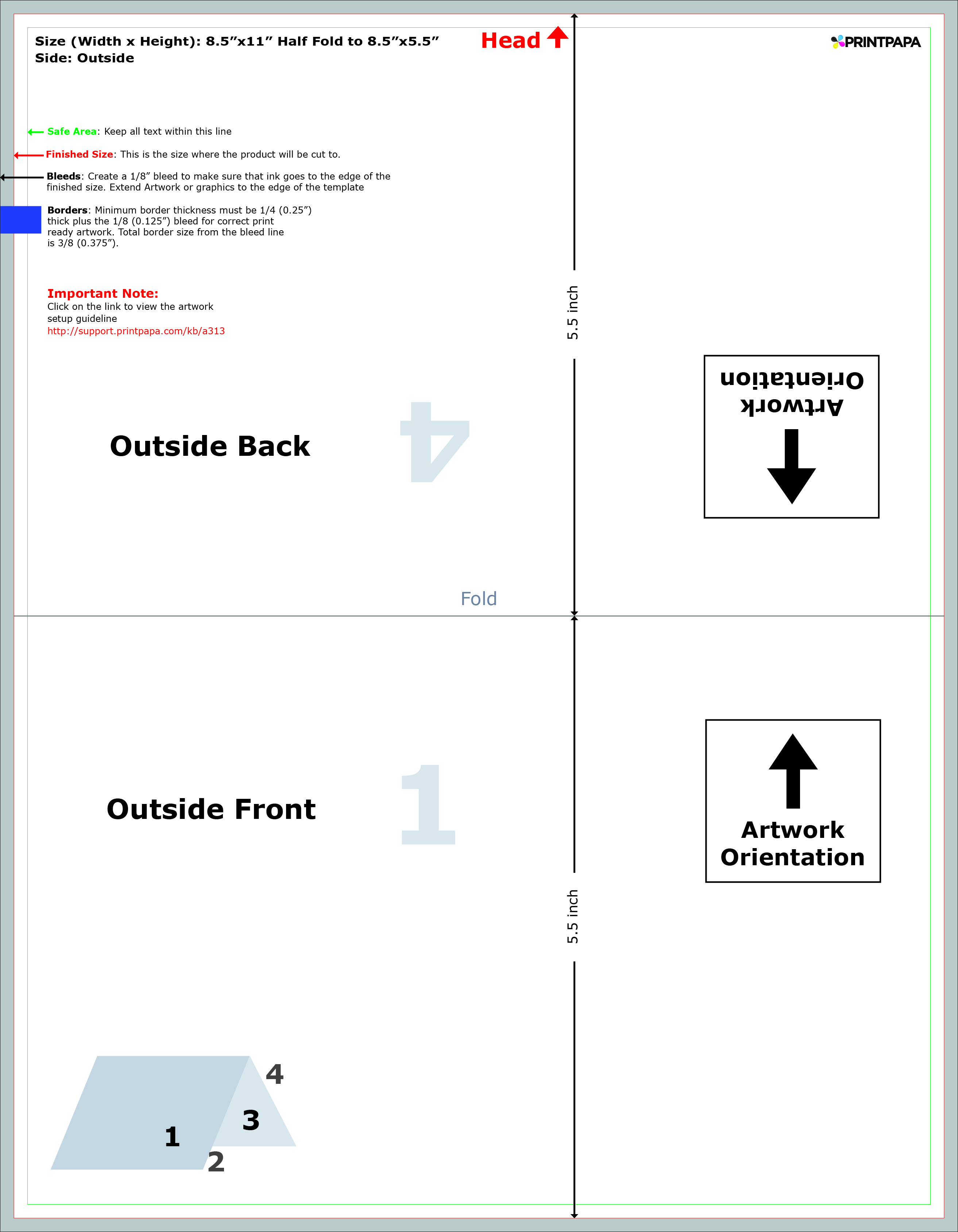 find a printing template printpapa com half fold templates