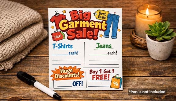 Dry-Erase Card - Half Page Small (5x7)