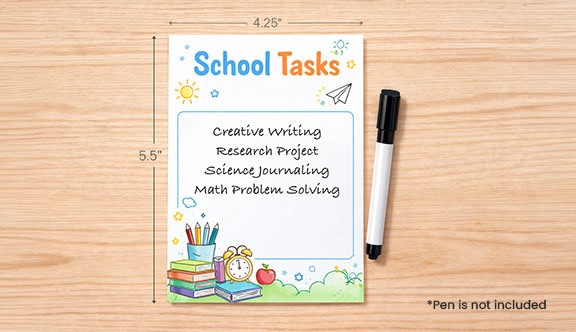 Dry Erase Card - Qtr. Page (4.25x5.5)