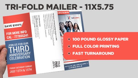 tri fold direct mail postcard 11x17 25 to 11x5 75 direct mail