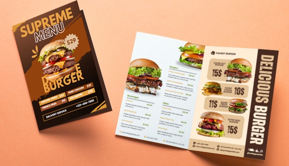 Half-fold Paper Menu - 11x8.5