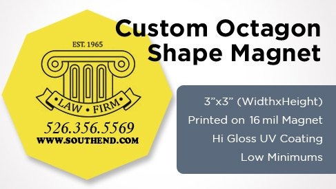 Octagon Shape Magnet - 3"x3"