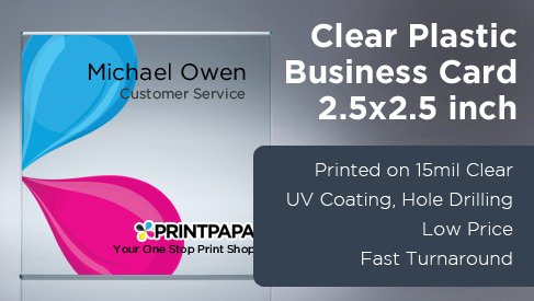Clear Plastic Business Card 2.5x2.5 inch