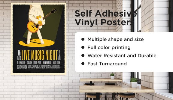 Self Adhesive full color posters at PrintPapa