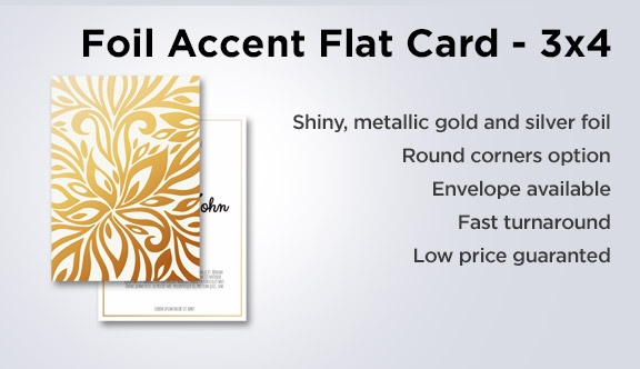Foil Accent Flat Card - 3x4