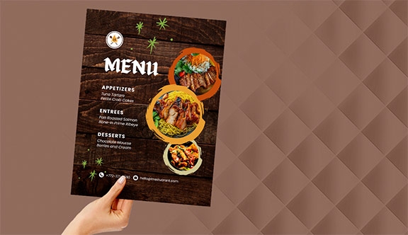 Flat Paper Menu - 9x12