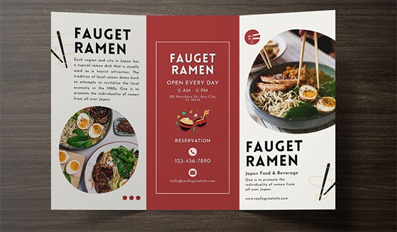 Tri-fold Paper Menu - 11x8.5