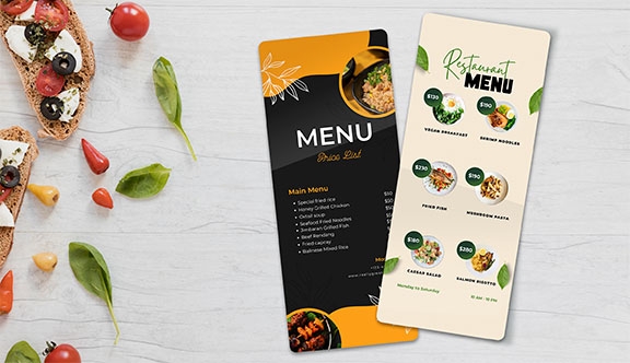 Plastic Menu 3.5x8.5 inch