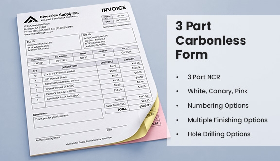 3 Part Carbonless Form - Legal