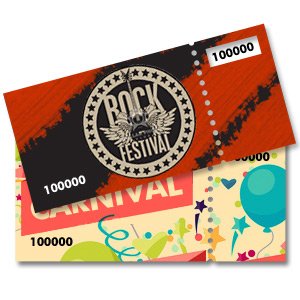 Event Tickets with Perforated Stub