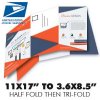 4 Page Half/Tri-fold Tabbed Mailer (11x17 to 11x8.5 to 3.6x8.5)
