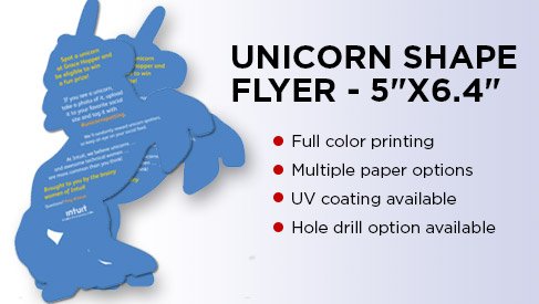Unicorn Shape Flyer - 5"x6.4"