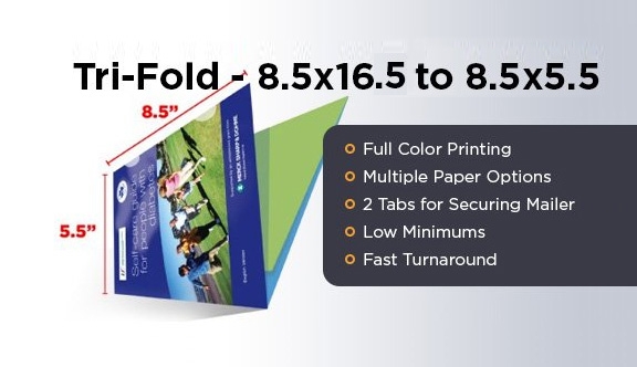 Tri-Fold Mailer - 8.5x16.5 to 8.5x5.5