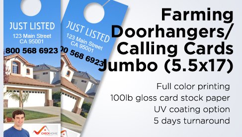 Real Estate Doorhangers Jumbo 5 5x17 Real Estate Doorhangers