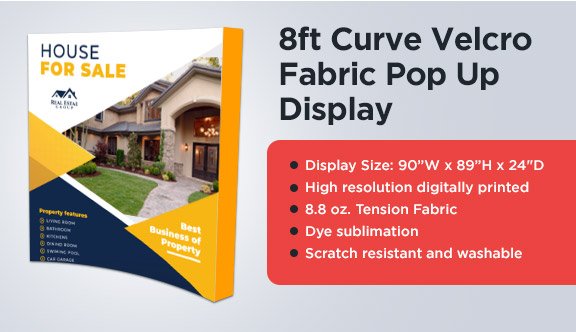 Nedgang Fordi høst 8ft Curve Velcro Fabric Pop Up Display | PrintPapa