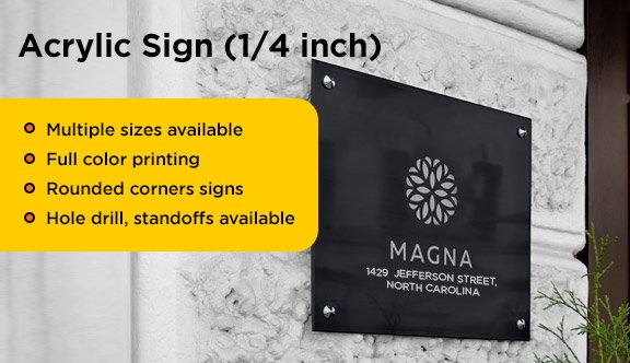 Clear Acrylic Sign 3/16 inch