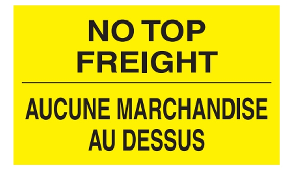 No Top Freight / Bilingual Labels (French) - 3x5