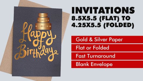 Metallic Paper Folded Card - 8.5x5.5 (Flat) to 4.25x5.5 (Folded)