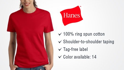Hanes Ladies Nano-T Cotton T-Shirt. SL04