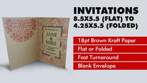 Kraft Paper Folded Card - 8.5x5.5 (Flat) to 4.25x5.5 (Folded)