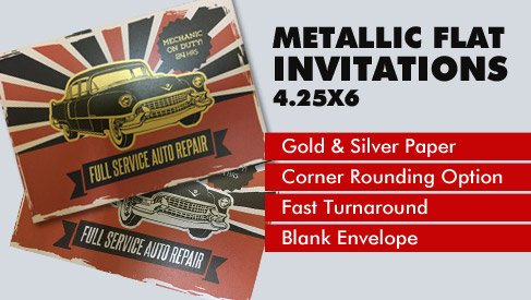 Metallic Paper Flat Card - 4.25x6