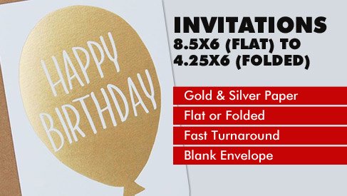 Metallic Paper Folded Card - 8.5x6 (Flat) to 4.25x6 (Folded)